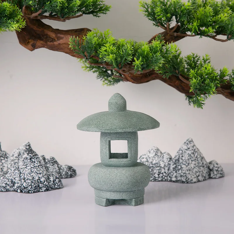 Antique Stone Lantern Garden Flower Bonsai Landscape Decor Mini Ornaments Vintage Zen Patio Yard Aquascape Oriental Crafts Gifts