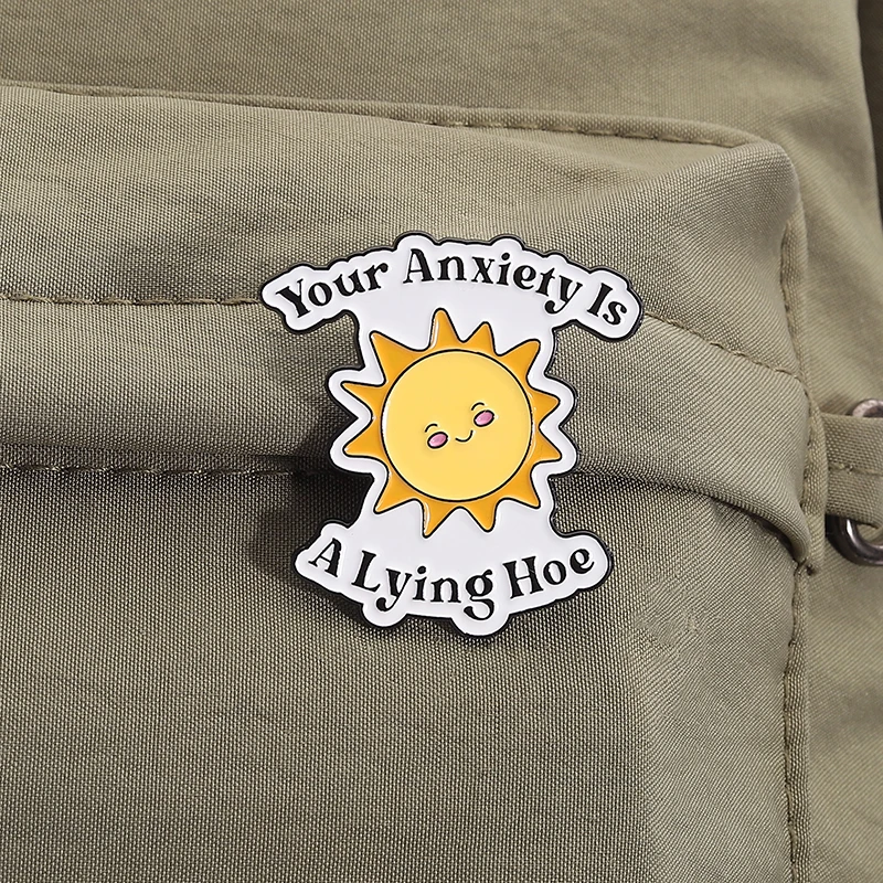 القلق الخاص بك هو مجرفة الكذب المينا دبوس الوعي بالصحة العقلية بروش التلبيب على ظهره شارة مجوهرات الحفلات هدية للأصدقاء