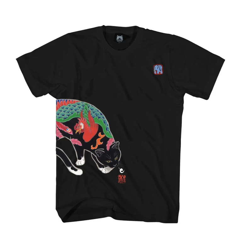 

Retro Japanese Sle Phoenix Tattoo T-irt 250g Heavyweight Pure Cotton ort Sve Punk Sle Youthful Summer Casual L...