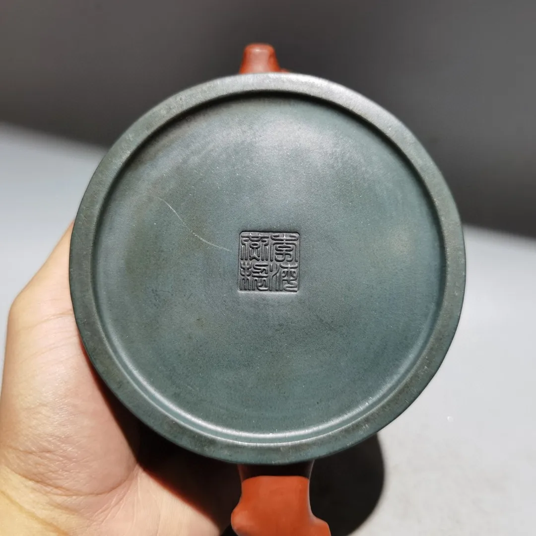 8 "الصينية ييشينغ الأرجواني وعاء الطين السنجاب تمثال اثنين لهجة شجرة الجذر وعاء غلاية إبريق الشاي الإبريق جمع ثروة الحلي تاون هاوس