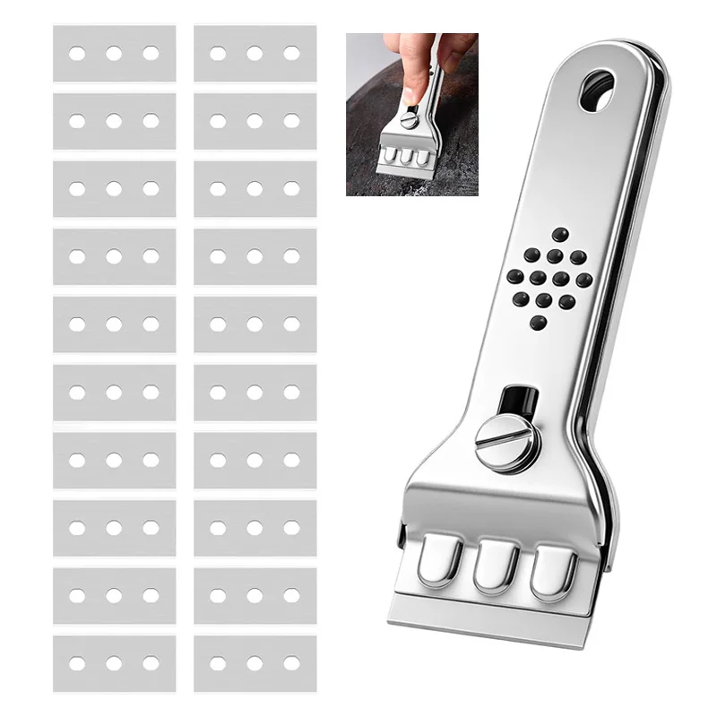 

Cooktop Scraper Multi-Purpose Stainless Steel Scraper Cleaning Tool for Cleaning Labels Glass Window Decals Paint Glue Removal