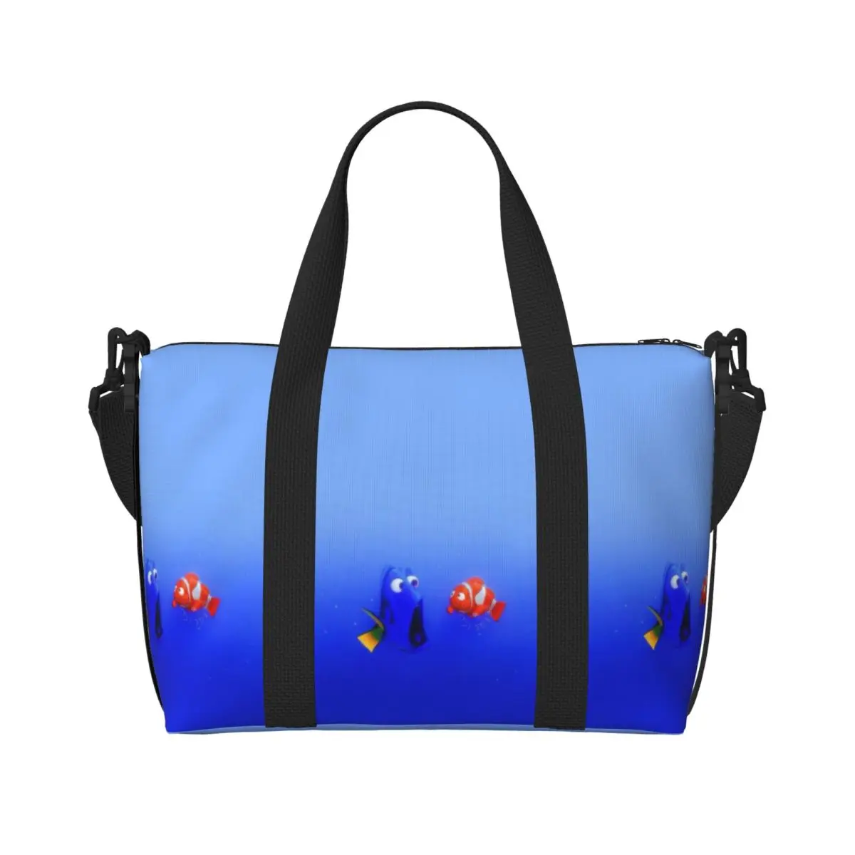 

Custom Finding Nemo Groceries Shopping Tote Bag Women Large Capacity Gym Beach Travel Bags