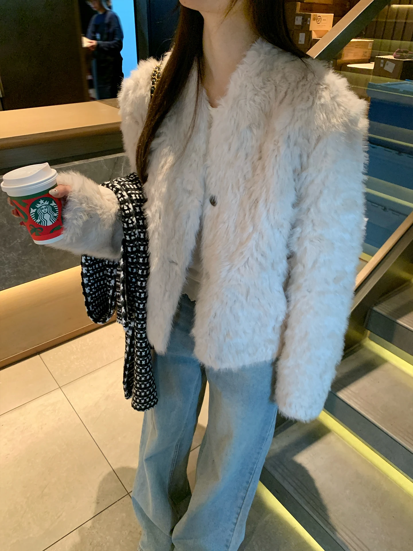 Giacca in Ecopelle FAN ort Thiened 2026, Nuovo Modello Caldo e Snellente, Ecologico, Tinta Unita per Uso Quotidiano per Giovani Donne