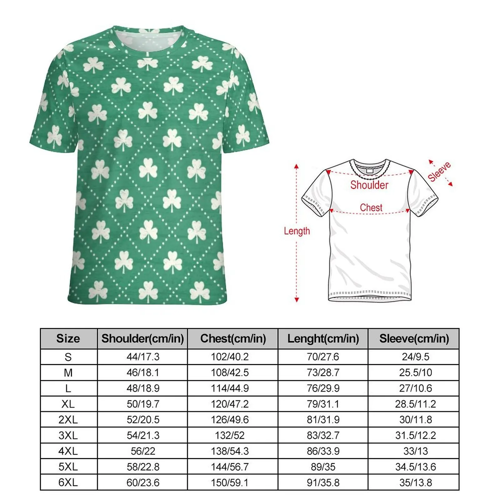 Original T Shirt St Patricks Day T-Shirts Shamrock On Emerald Basic Hip Hop Tees For Mens Short Sleeves Custom Plus Size Clothes