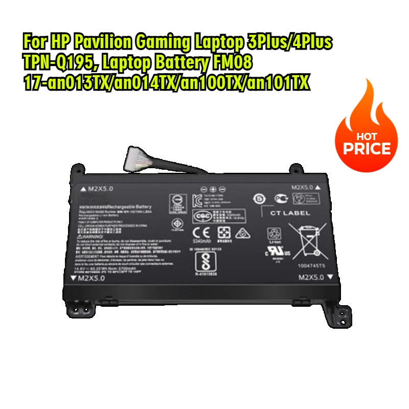 

For HP Pavilion Gaming Laptop 3Plus/4Plus TPN-Q195, Laptop Battery FM08 17-an013TX/an014TX/an100TX/an101TX