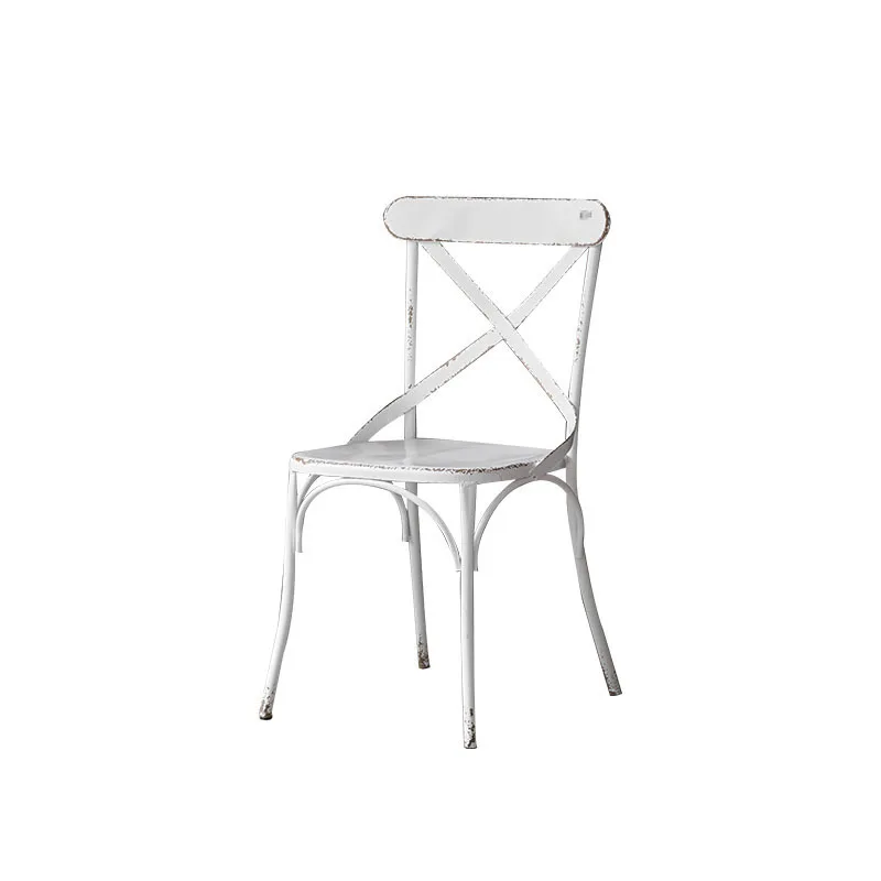 

American retro wrought iron back chair living room dining room casual photo props metal old dessert shop