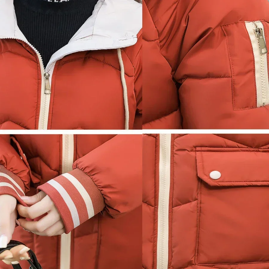 Mid-length Hooded Cotton Padded Loose Coat Women Winter Warm Thicken Overcoat Oversized 3XL Parkas Outwear Snow Wear Jacket 2022