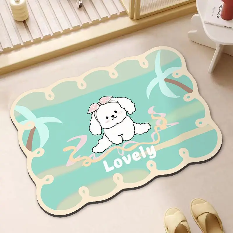 New cartoon ins wind diatom mud carpet bathroom non-slip absorbent foot mat kitchen bedroom home wear-resistant floor mat