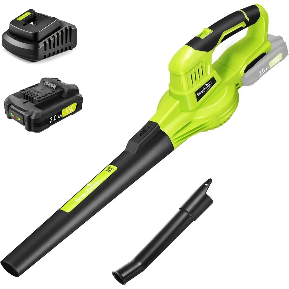 

Электрический воздуходув CordlLea - 20В с аккумулятором 2.0 Ач, легкий, 2-скоростной, для ухода за газоном и садом/двором