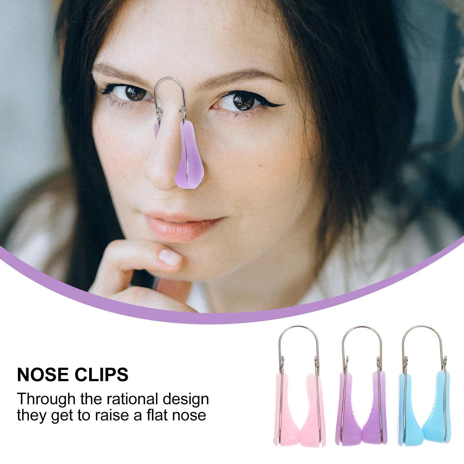 

3Pcs Nose Lifters Silicone Material Long Service Life Straighten Bridge No Breathing Affecting Nose Lifting Tools
