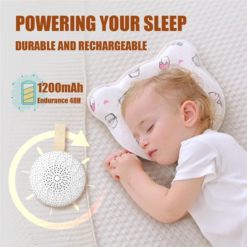 B59B-White Noise Machine-Suitable For Baby Adult-Portable Sound Therapy Device 24 Soothing Sounds For Home, Travel