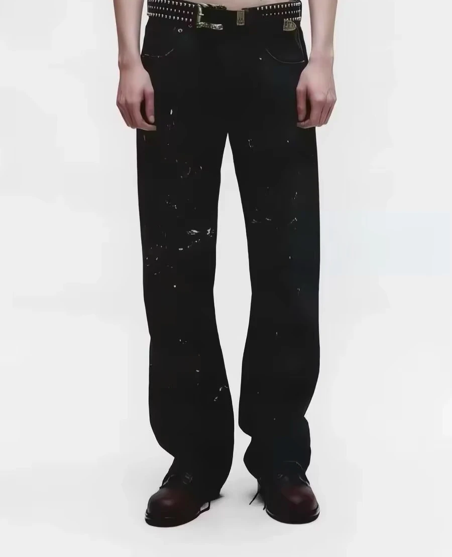 ER/D 25FW ink splashing old loose straight jeans