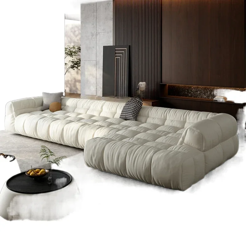 

Leather Sofa Living Room Concubine Simple Puff Square down