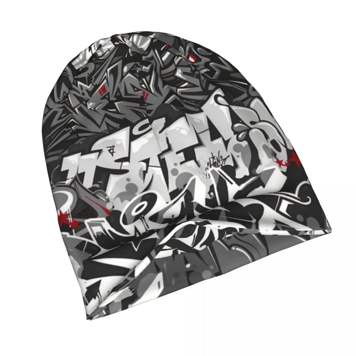 Cappelli con cofano Graffiti Art Pattern uomo donna Skullies sottili berretti cappello Street Art illustrazione autunno primavera Cap Street Caps