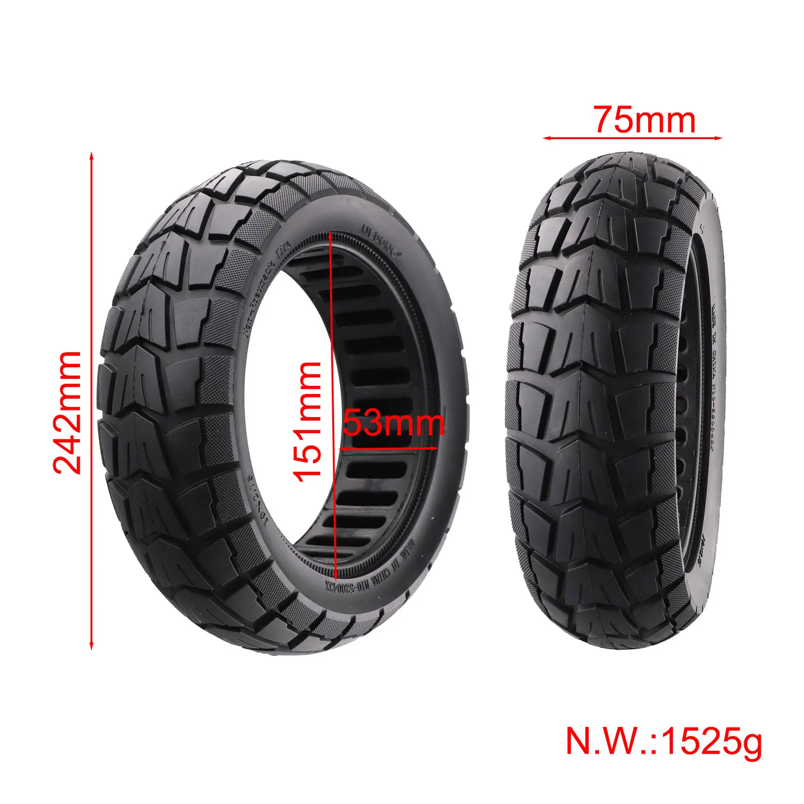 

10x2 75 6 5 Offroad Solid Tire 7065 Ideal for Electric Scooters and For Balance Cars Manufactured from Strong Rubber Material