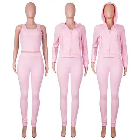 2025 Dam Tjockt Fleece 3-delat Set Träningsbyxor & Väst & Hoodies Jackor Set Höst Vinter Joggingbyxor Lyxig Outfit Träningsdräkt 6 best sales 3-delad träningsoverall - №4