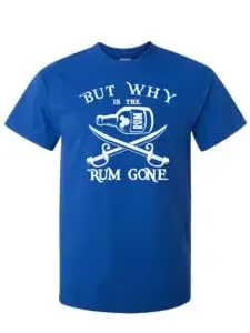 But Why Is The Rum Gone Parks T-Shirt (Adult Large, Dark Heather Grey)