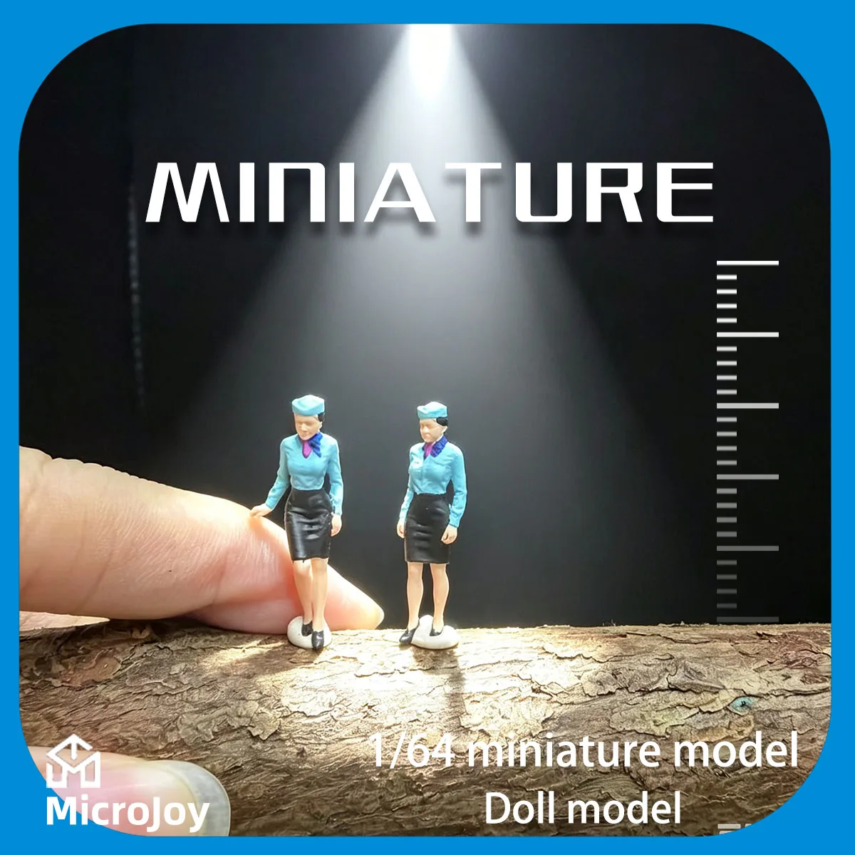 Miniature Doll Models in 1:64 Scale, Flight Attendant Doll Models Suitable for Ho Scale Train Dioramas, DIY Scenery, Creative Scenes, Mini Scene Sets, and Miniature Scene Accessories
