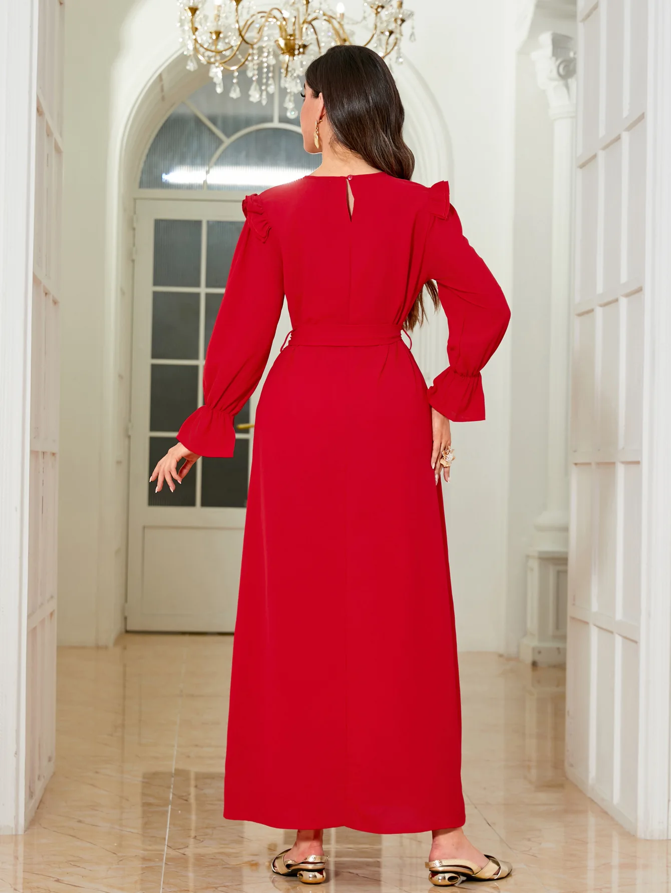 عبايات عيد الكشكشة للنساء فستان إسلامي دبي عباية تركيا قفطان أنيق عربي رداء فيستدوس قفطان ماروكين فام رداء