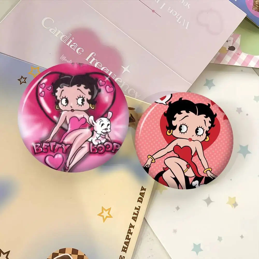 Anime B-BettyS Doll C-Boop-Es  Anime Creative Tinplate Soft Button Pins Animal Icon Brooch Lapel Backpack Badge Accessories Pin view 4
