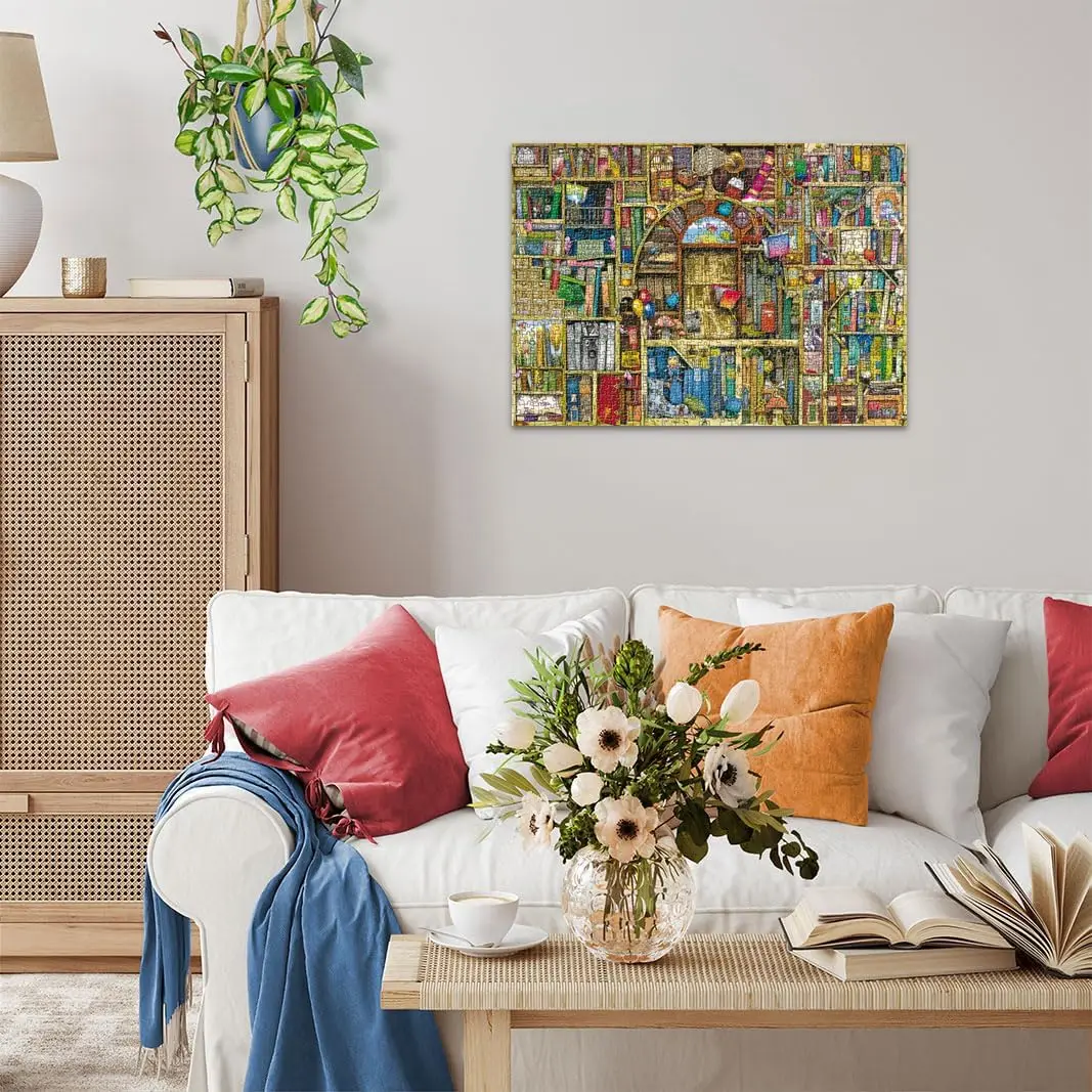 Puzzle drewniane dla dorosłych Ravensburger The Bizarre Bookshop, 150/300/500/1000 elementów, układanka rodzinna, zabawa, prezent edukacyjny