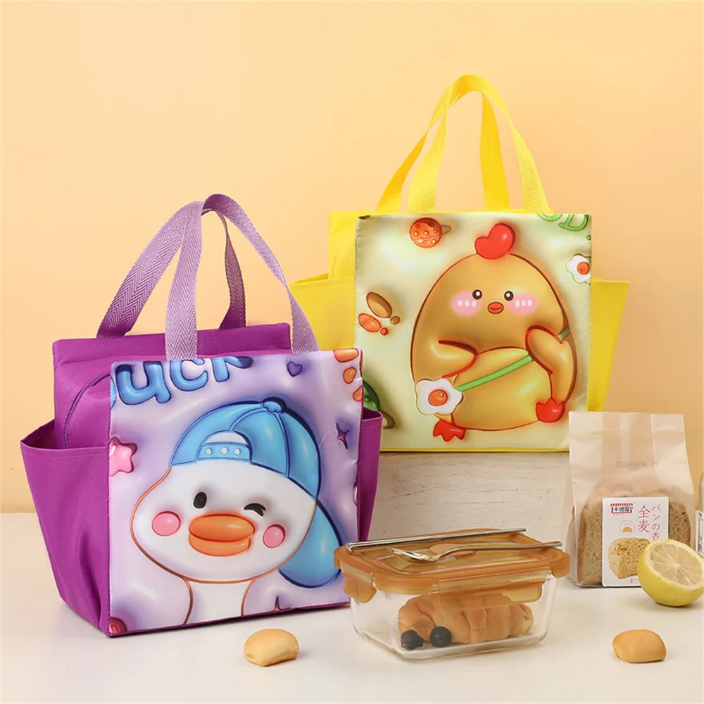 

Cartoon Lunch Bag Children Students Thickened Insulated Bag Thermal Bento Bag Outdoor Picnic Food Storage Bag Organizer New