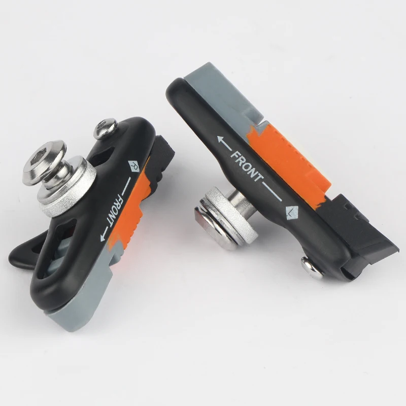 Road Bike Alloy C/V-Brake Pads W/ 55mm Detachable Rubber Inserts Low Noise All Weather Use Alloy Steel Wheel Rim Braking Blocks image 6