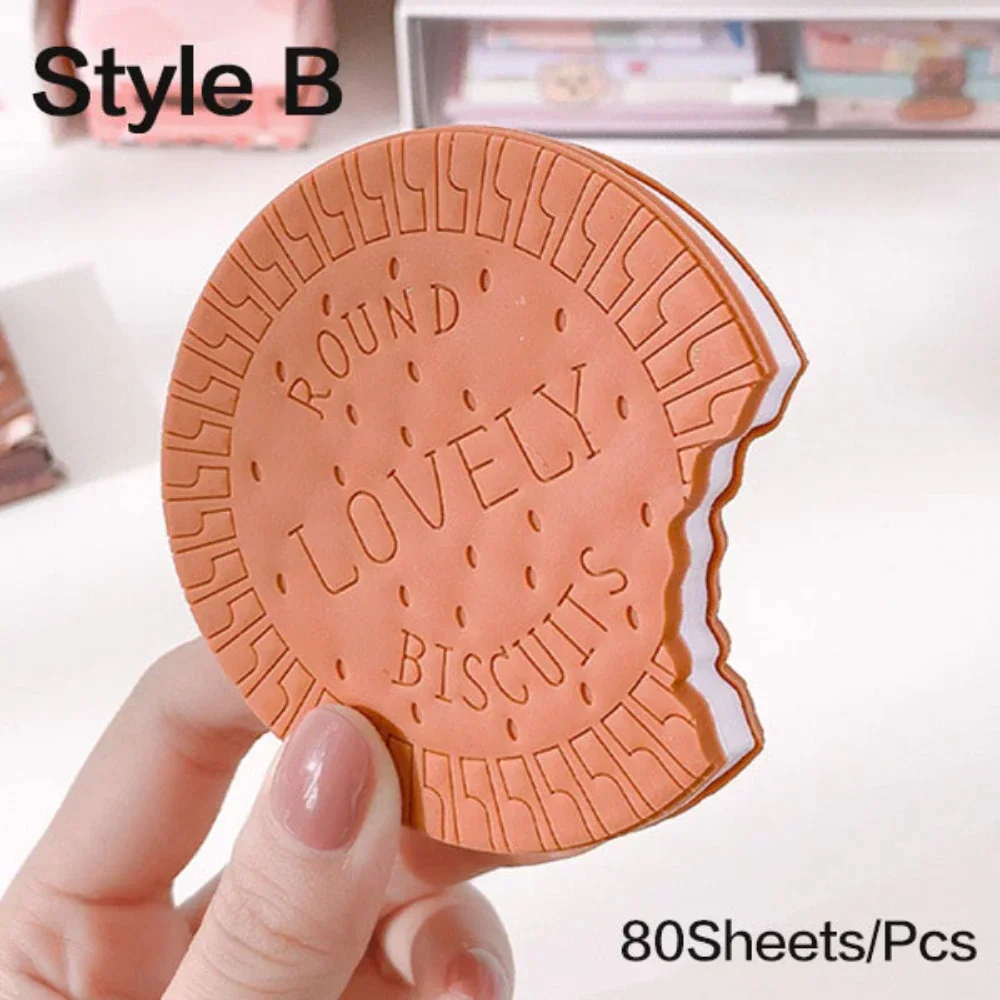 80 Sheets Chocolate Cookie Shape Notebooks Tearable Memo Pads for Students Office Stationery Handwritten Notepads