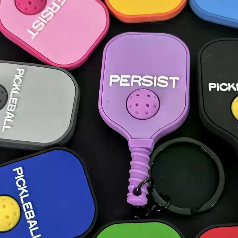 Creative Pickleball Racket Metal Keychain Colorful Hollow Golf Ball Keychains Dink Ball Fans Party Gift Bag Pendant