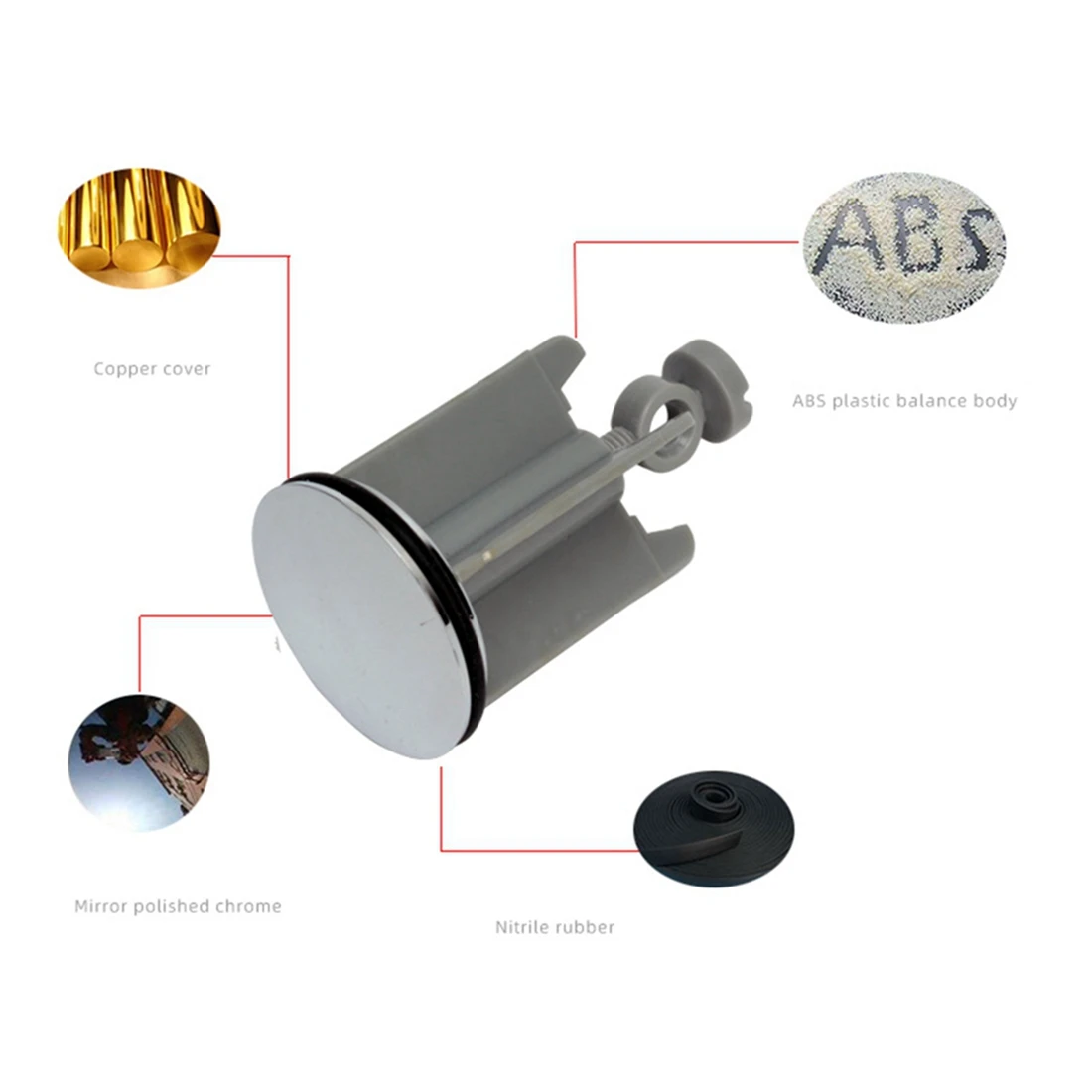

Hot Trend-Universal Sink Plug Bathroom 40Mm -Up Plug Replacement Drain Plug Detachable Adjustable Manual Lift Drain Plug