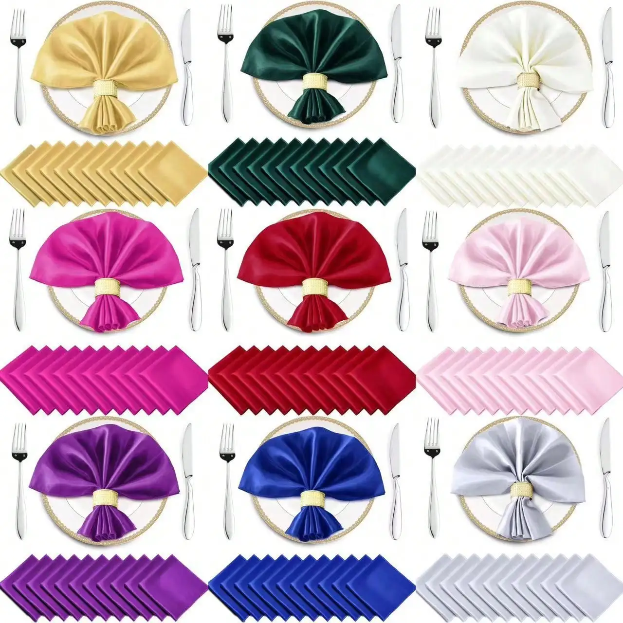 

20 шт. квадратных салфеток из полиэстерового сатина 30x30 см для свадеб, вечеринок и мероприятий