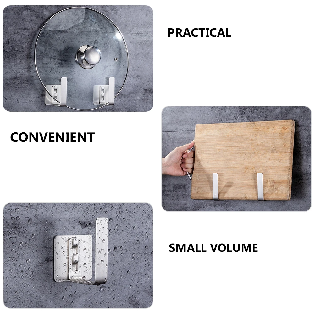 

2Pcs Pot Holder Wall-mounted Rack Wall-Mounted Storage Rack Stylish Corrosion Resistance Punch- Storage