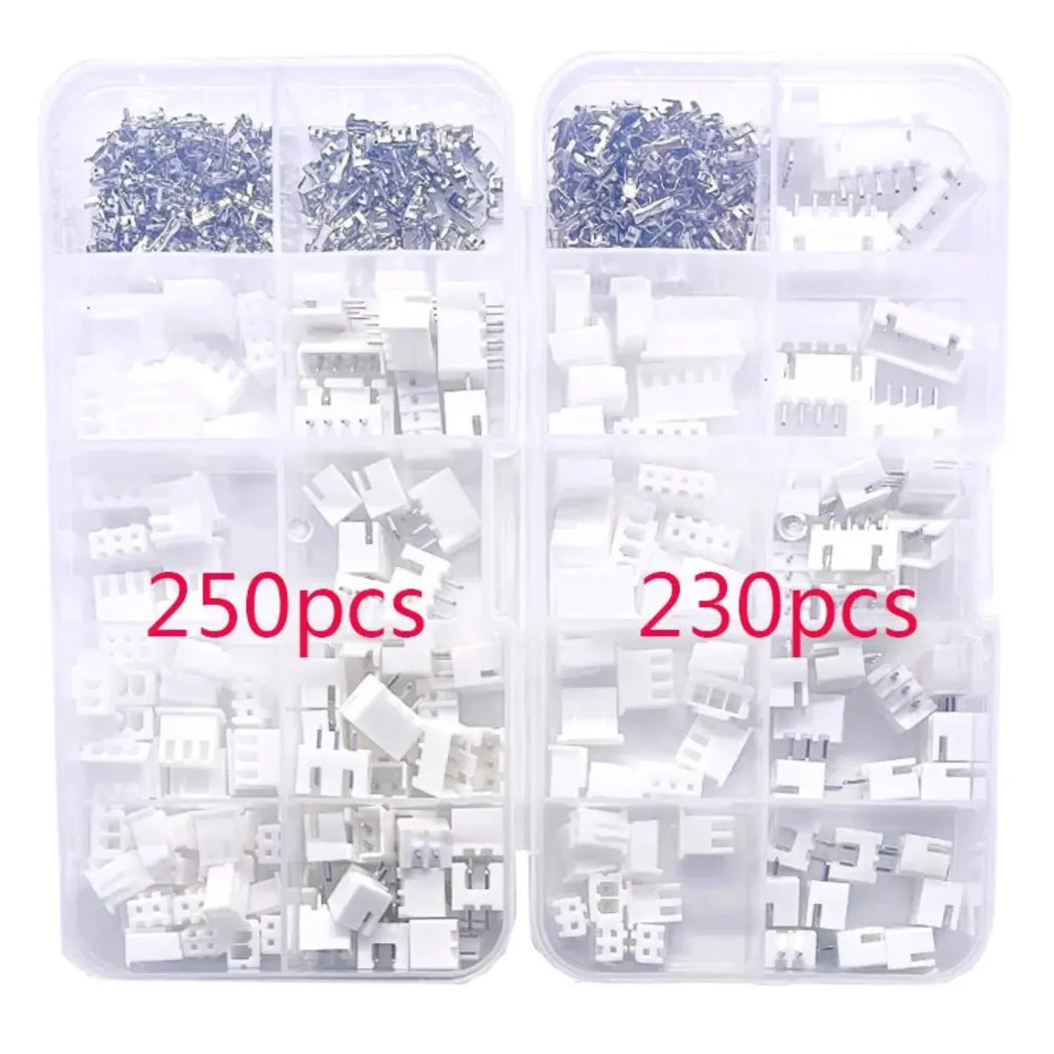 230PCS/250PCS XH2.54mm Spacing Terminal Block JST Connector 2P 3P 4P 5P Durable Electronic Component for Circuit Board