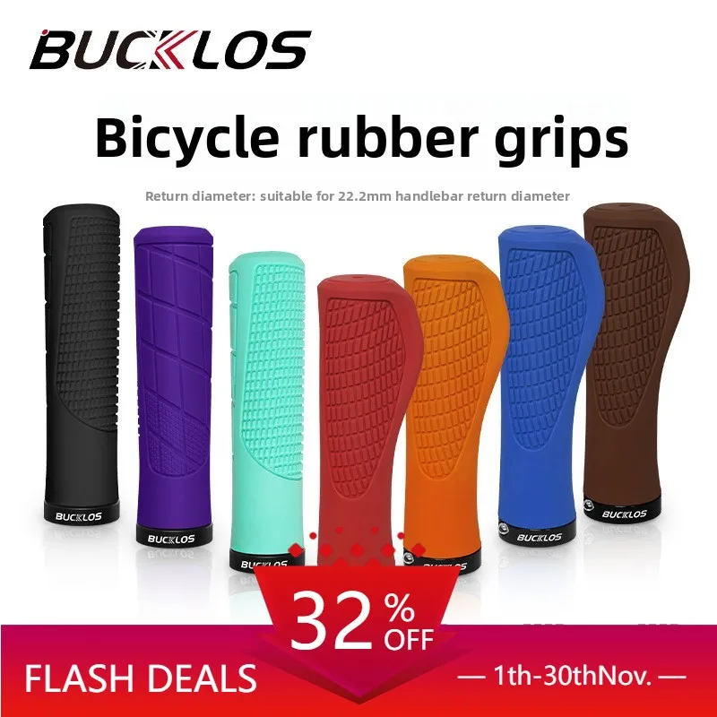 

Bicycle Rubber Handlebar Grips Mountain Bike Cycling Lock On Non Slip Shock Absorbing Knobby Grips Bicycle Accessories