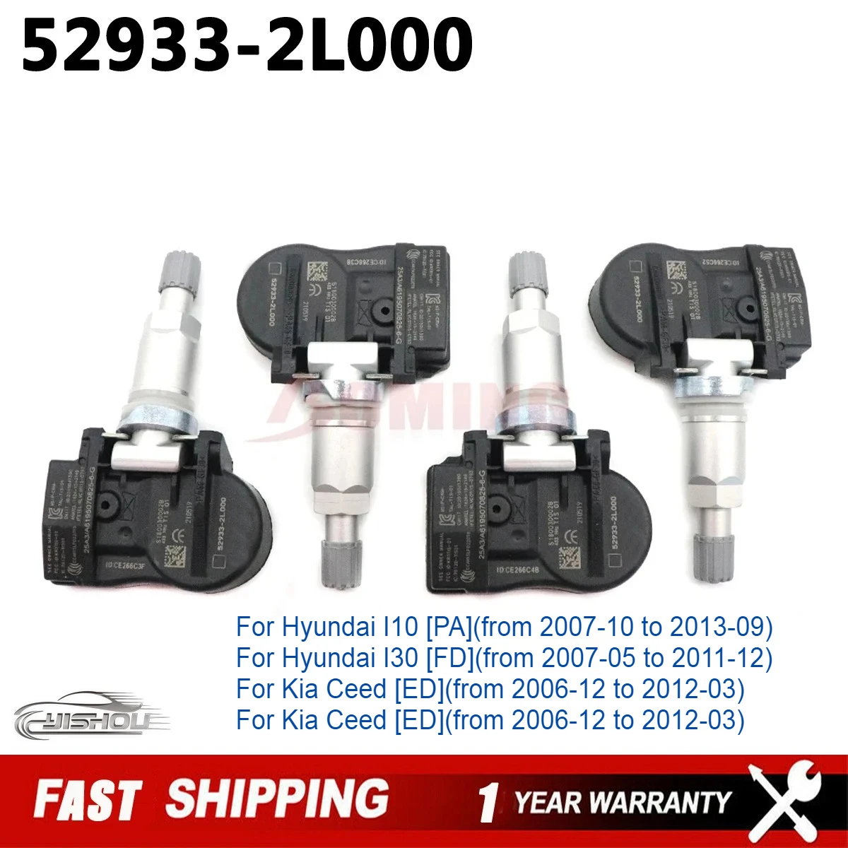 

TPMS 52933-2L000 Датчик контроля давления в шинах 433 МГц для Hyundai I10 [PA] I30 [FD] Kia Ceed [ED] 2006-2013 52933-2L600