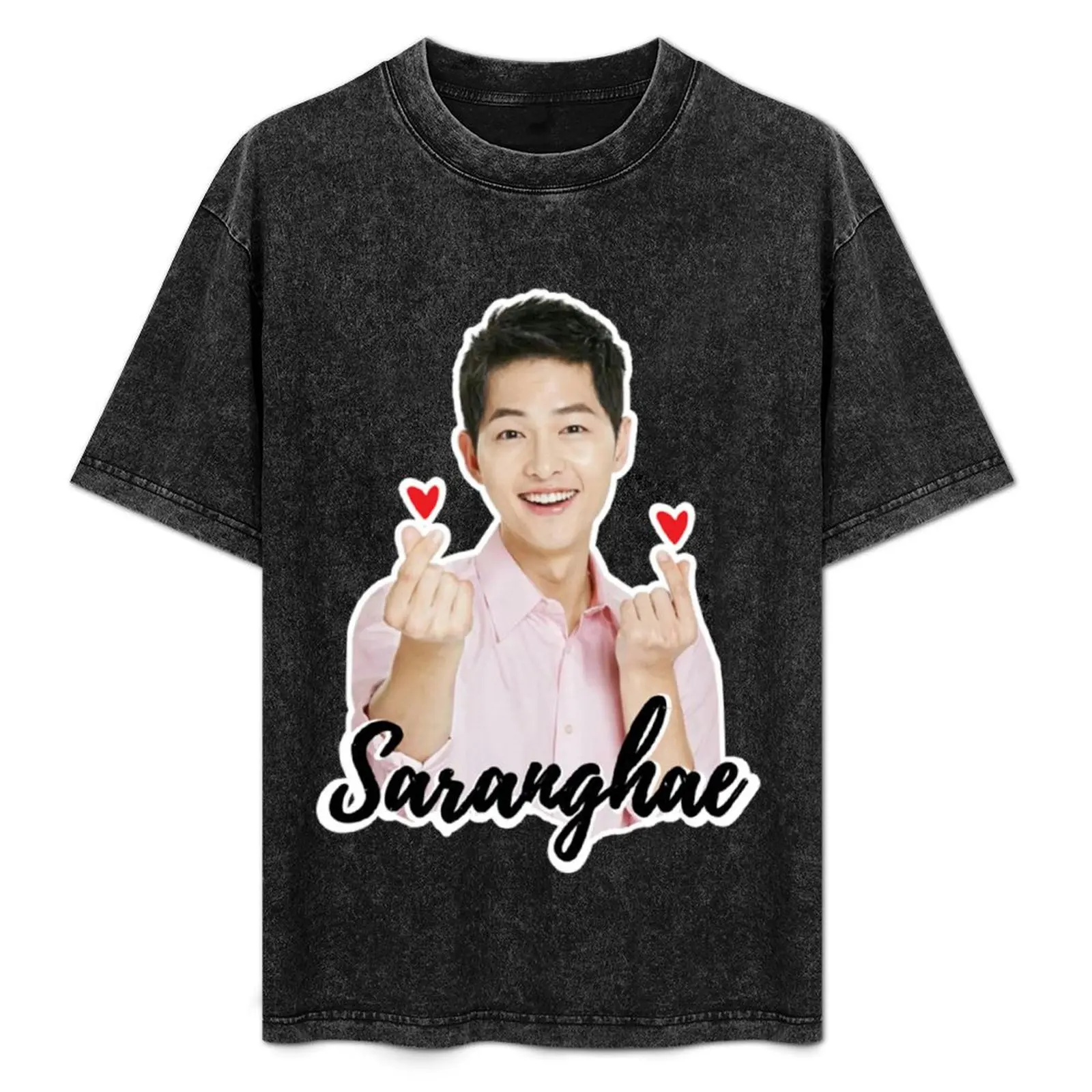 

Song Joong Ki Saranghae Korean Actor T-Shirt Basic Simple Design Short Sleeve Shirt