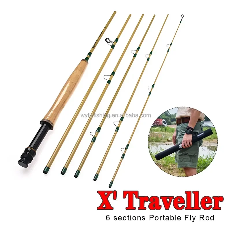 for WIFREO 8ft 4WT Lightweight Carbon Fiber Travel Fly Fishing Rod Fast Action Portable for Saltwater River Lake Stream 87g