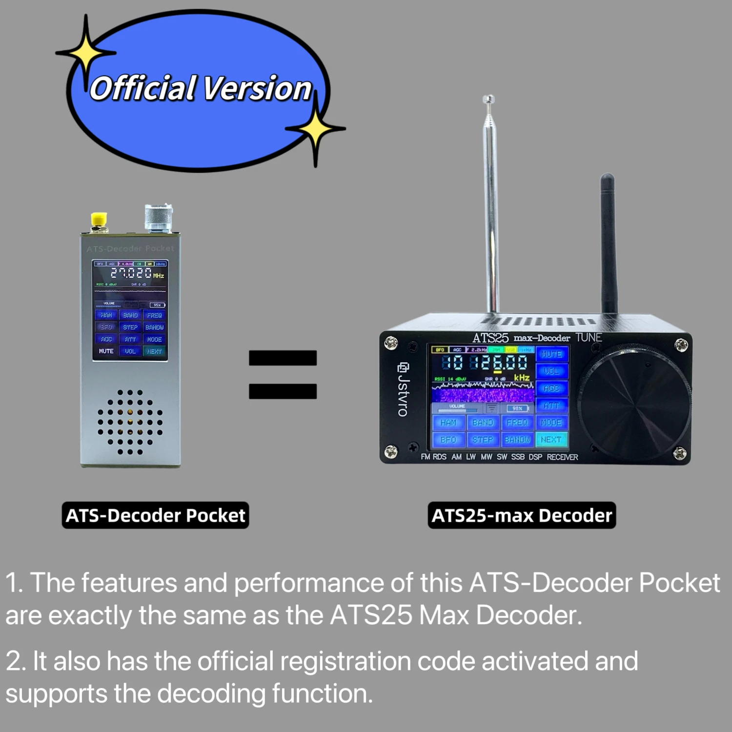 ATS Decoder Pocket Si4732 ricevitore Radio Full Band FM RDS AM LW MW SW SSB DSP con codice registrato ufficiale 4.17