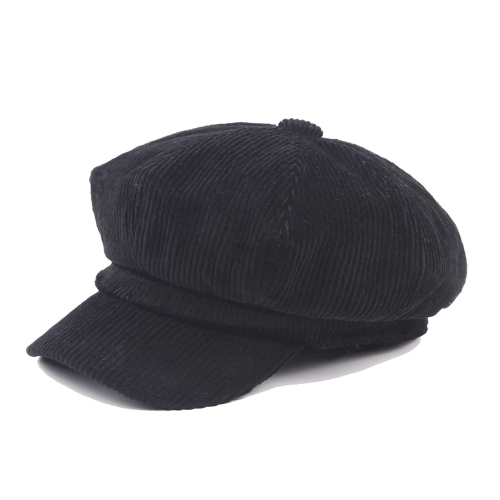 BUTTERMERE Corduroy Newsboy Cap for Female Coffee Vintage Hat for Women Autumn Winter Brand Ladies Painter Octagonal Cap