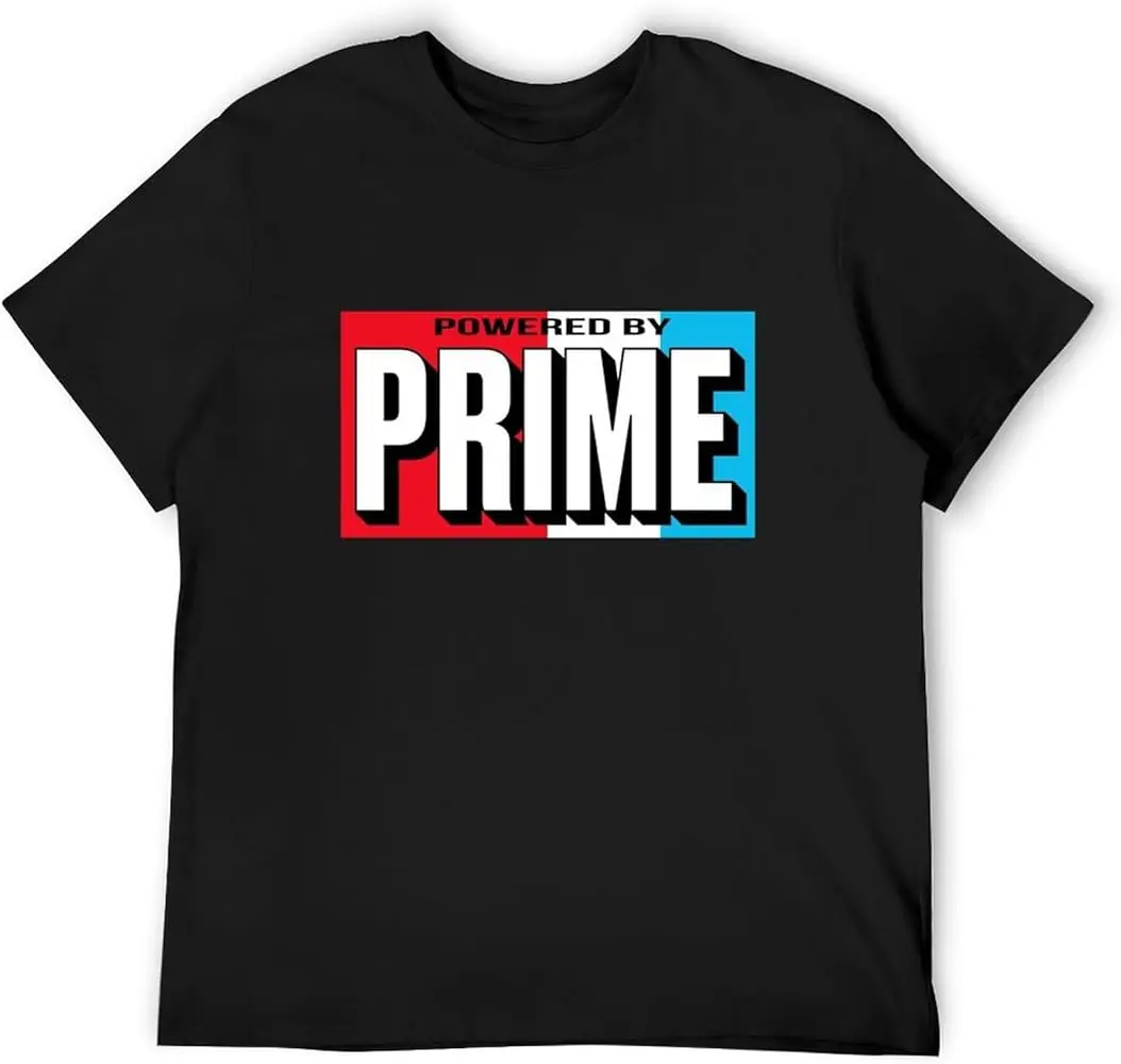 Camiseta con estampado gráfico para hombre, camisa negra, Powered by Prime Flavour Logan Paul KSI