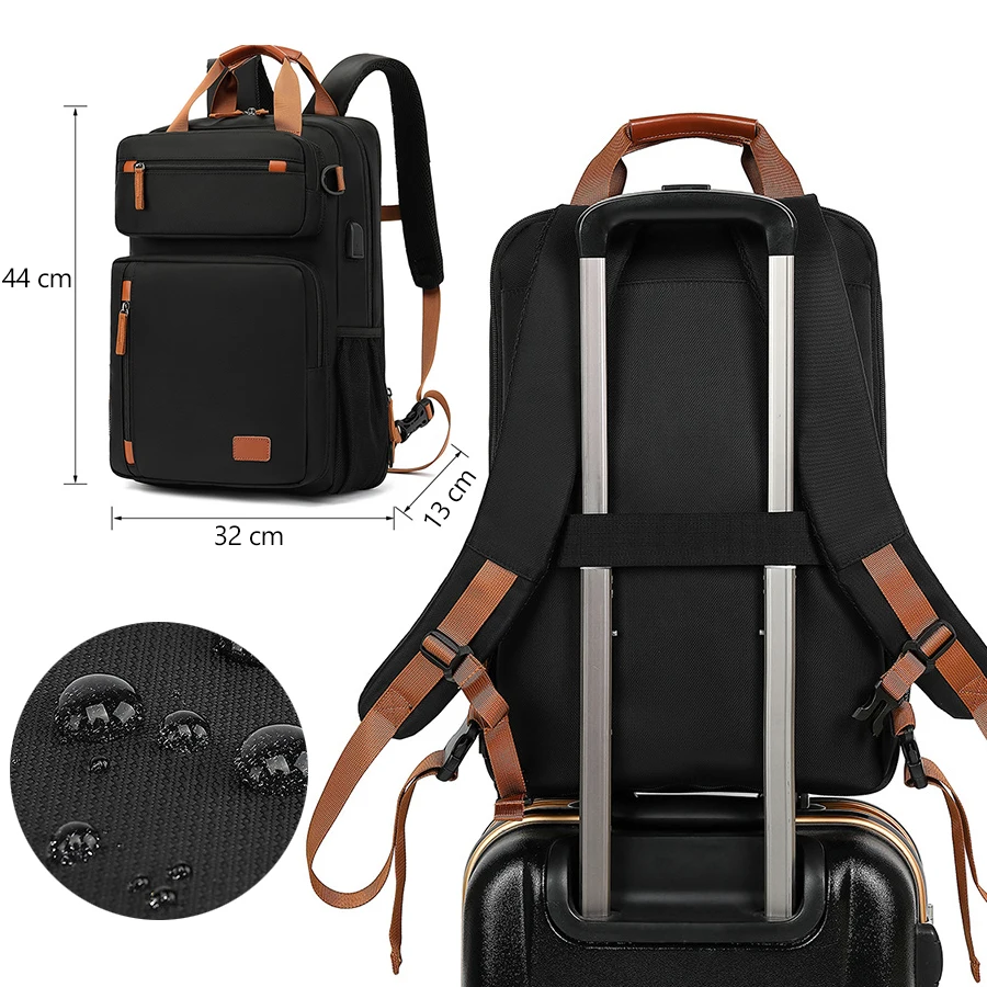 Laptop Bag 15.6 inch Travel Backpack Men's Large Capacity Computer Bag Multifunctional Business Fashion Trend Schoolbag