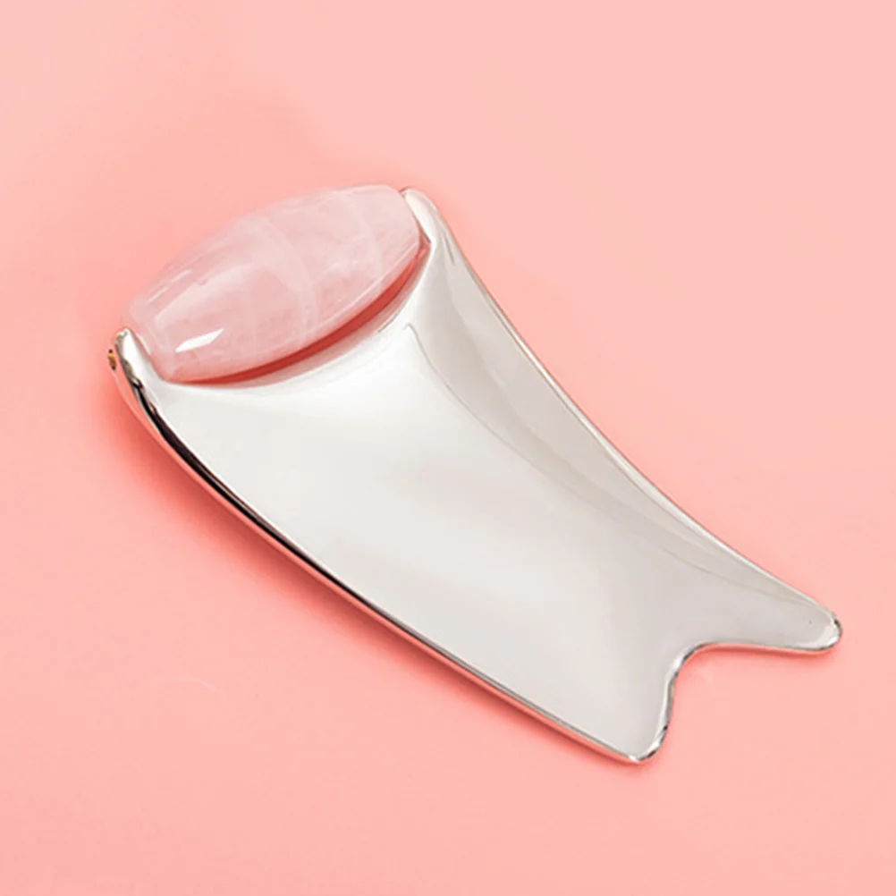 แผ่นขูดหน้ากัวซาโลหะ ทำจากโลหะผสมสังกะสี ทนทาน เครื่องนวดหน้า ขอบเรียบ ใช้ได้ทั้งที่บ้านและพกพา เครื่องมือนวดหน้ากัวซา