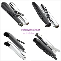 Universal Motorcycle Exhaust Muffler Retro Vintage Classic Electroplating Escap Moto for cg125 sr400 cb500 vt500 CM300 500 Cafe