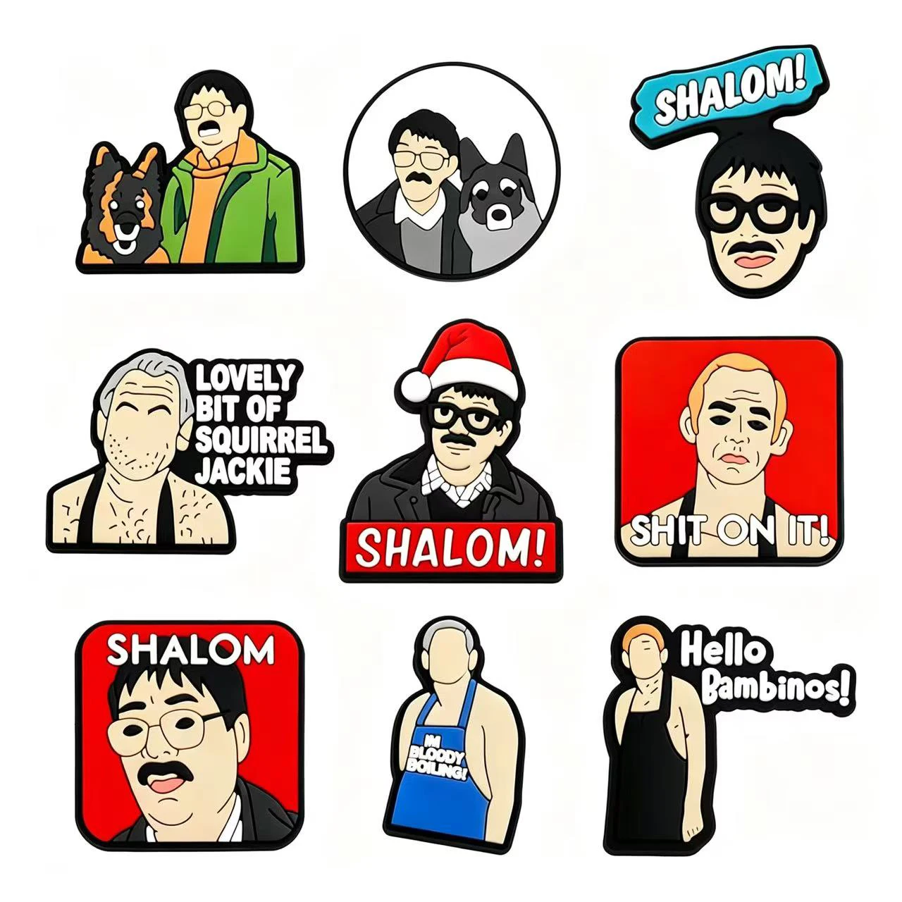 9-90pcs Vintage Funny Character Shoe Charms, Meme Text PVC Shoe Decorations, Shoe Accessories For DIY Craft
