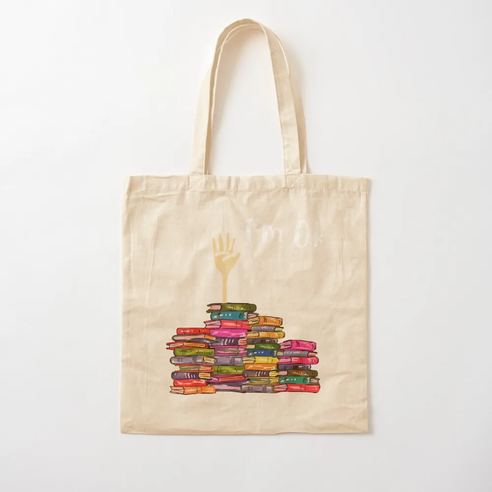 national reading day I'm ok book Tote Bag custom bags Shopper handbag Canvas bag Lady bag