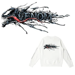 Venom Patches Iron-On Transfers for Clothes Cool Heat Transfer Vinyl Sticker for T-shirt Hoodie Cool Printed Applique Decor Gift