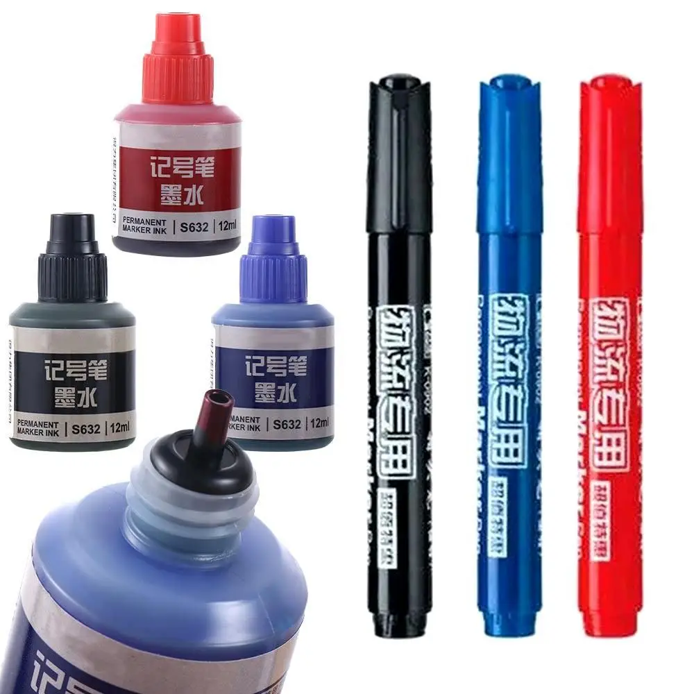 Instantly Dry Waterproof Black Red Blue Oil Ink Marker Pens Ink Marker Pens Refill Ink Paint Pen Ink Graffiti Pen Ink