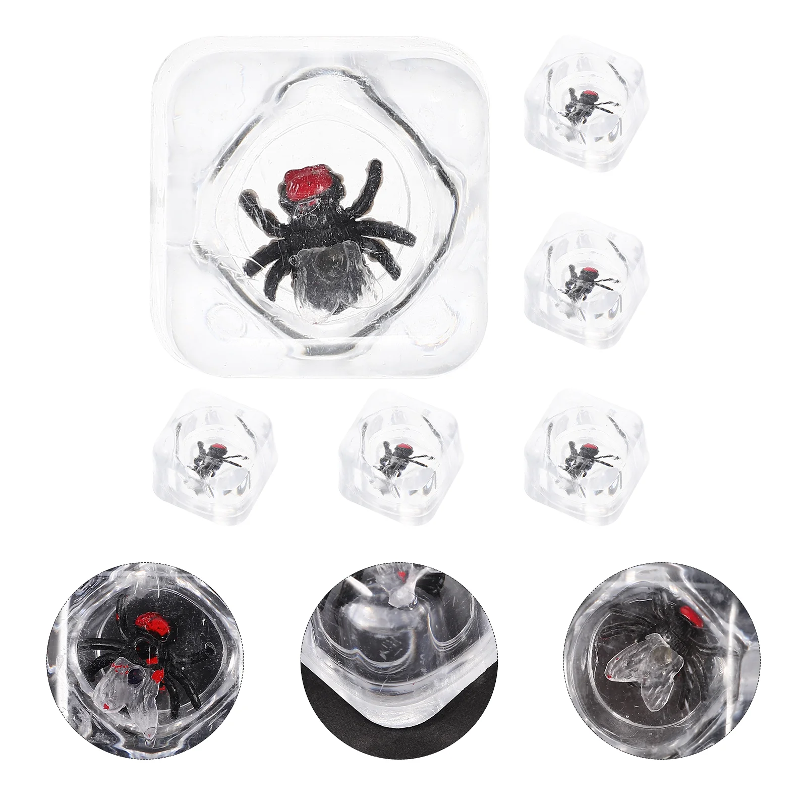 6 Pcs Animal Toy Tricky Ice Cube Bug Child with Simulated Cubes Plastic Fake in