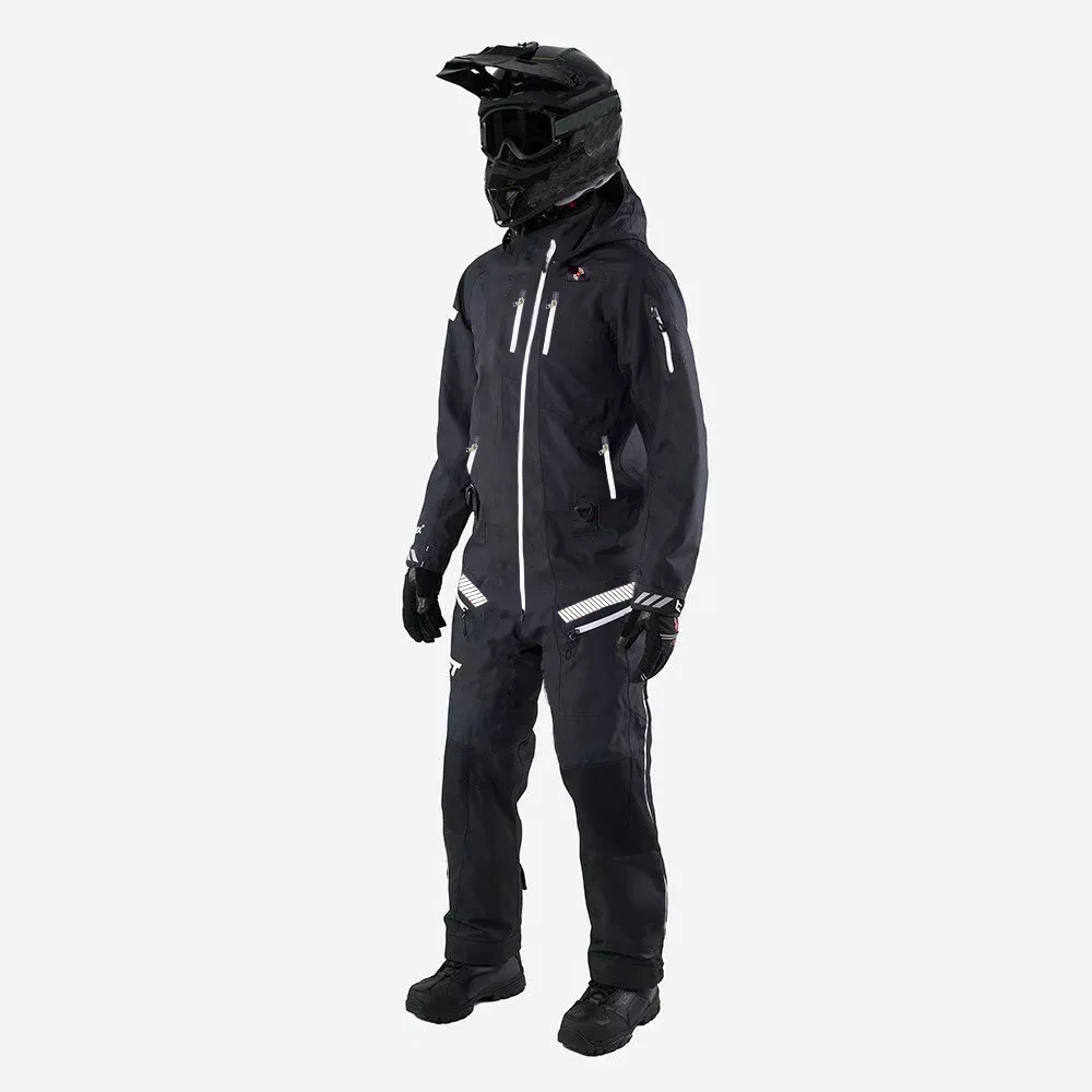 Overalls For Men One-Piece Hard Shell Ski Suit Inside Cotton Keep Warm Hood Coat Waterproof Ourdoor Sport Winter Clothes Set