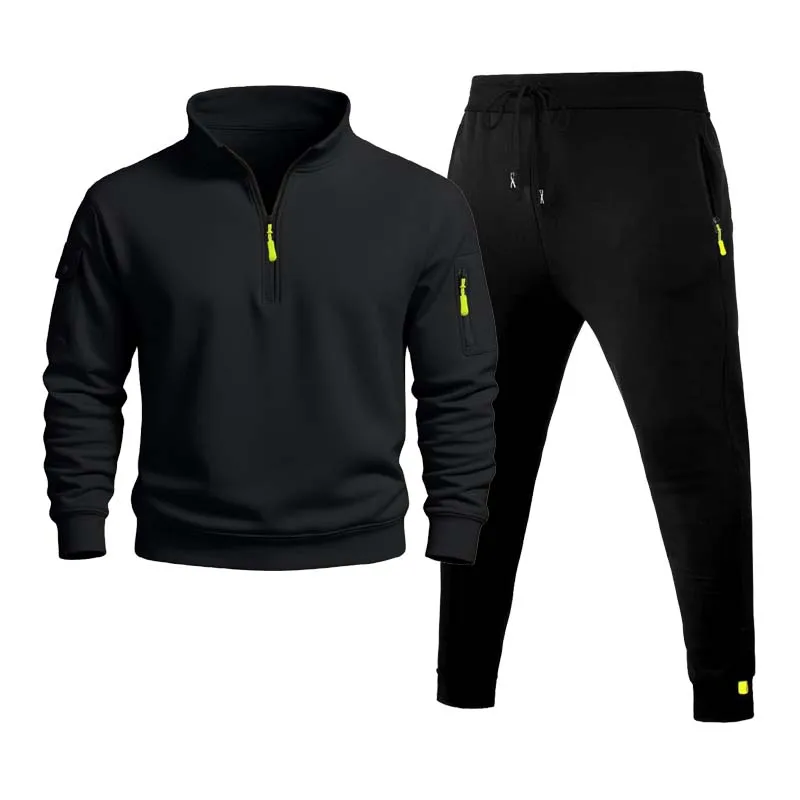 Men's sports set 2025 new autumn and winter sports suit trendy jacket long sleeved long pants hooded casual sports men's suit